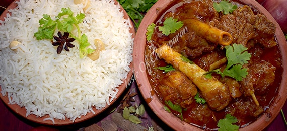 Handi Mutton and Rice